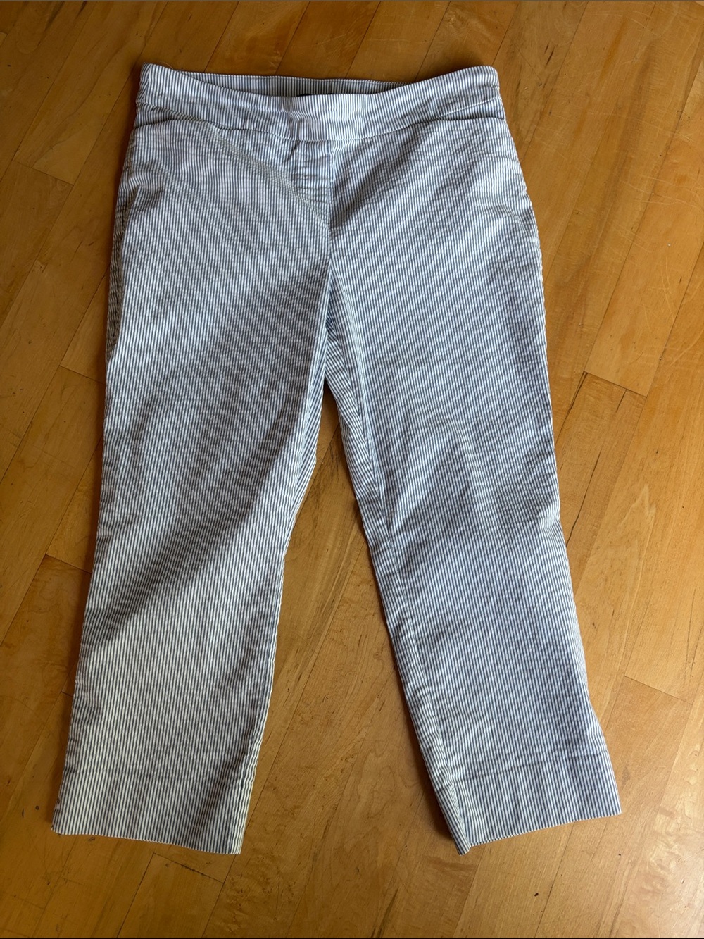 Hilary Radley Capris Crop Stretch Preppy Pinstripe Upscale Classic Pull On XL